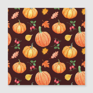 Watercolor Autumn Pumpkin Floral Pattern