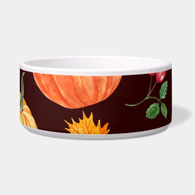 Watercolor Autumn Pumpkin Floral Pattern (Front)