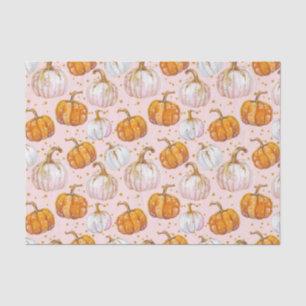 Watercolor Autumn Pumpkin Pattern Fall Decoupage Tissue Paper