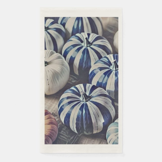 Watercolor Autumn Pumpkin Print  Napkin (Front)