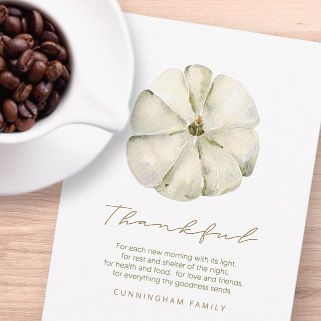 Watercolor Autumn Pumpkin Thankful Thanksgiving Holiday Card (Creator Uploaded)