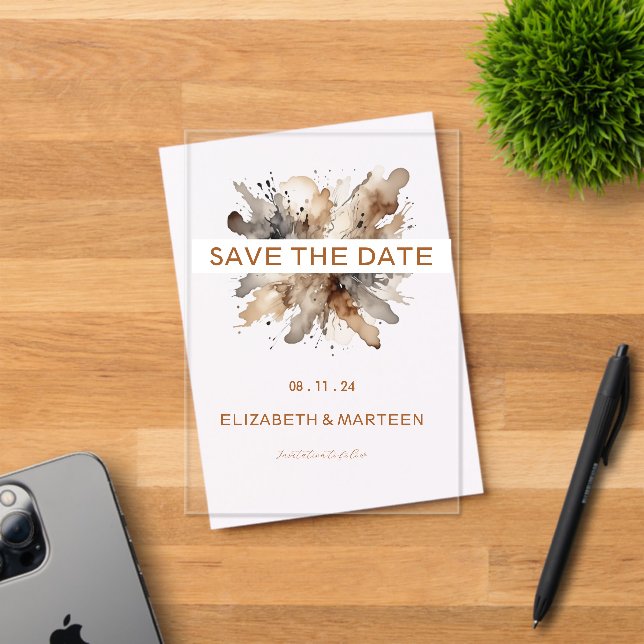 Watercolor Autumn Wedding Acrylic Invitations (Insitu (Invitation Card))