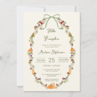 Watercolor Autumn Wreath Hello Pumpkin Baby Shower