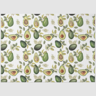 Watercolor Avocado Botanical Pattern Tissue Paper