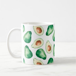 Watercolor Avocado Pattern Coffee Mug
