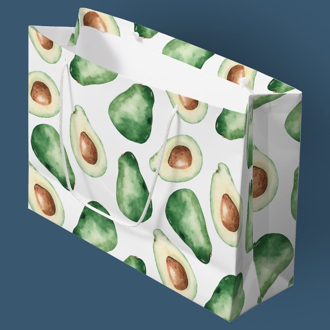 Watercolor Avocado Pattern Large Gift Bag (Creator Uploaded)