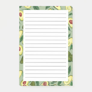 Watercolor Avocado Pattern Post-it Notes