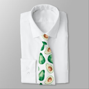 Watercolor Avocado Pattern Tie