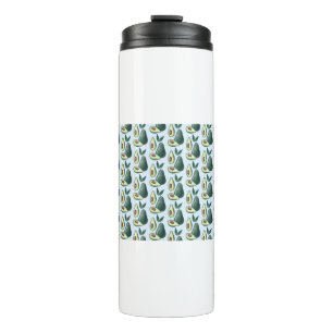 watercolor avocados thermal tumbler