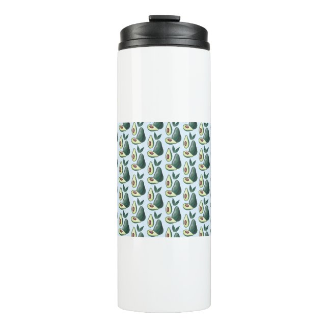 watercolor avocados thermal tumbler (Front)