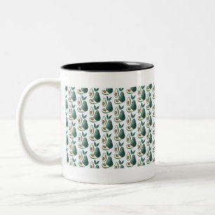 watercolor avocados Two-Tone coffee mug