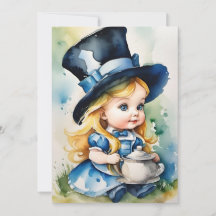 Watercolor Baby Alice in Wonderland