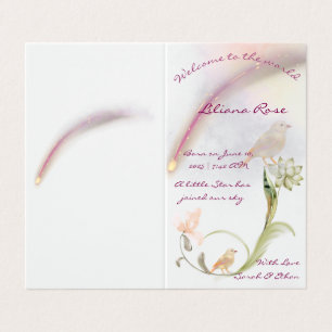 Watercolor Baby Birth Announcement card