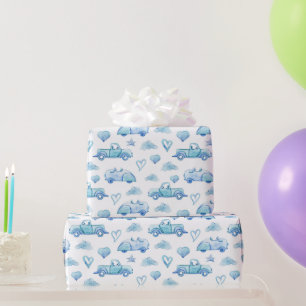 Watercolor Baby Boy Pattern Wrapping Paper