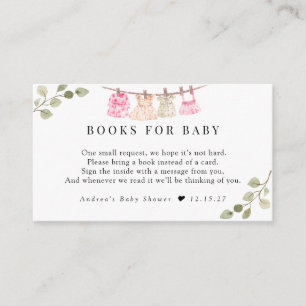 Watercolor Baby Clothes Boho Girl Books For Baby Enclosure Card