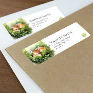 Watercolor Baby Deer Baby Shower Address Label Return Address Label