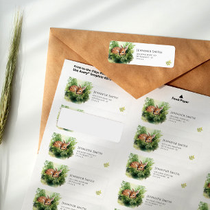 Watercolor Baby Deer Baby Shower Address Label Return Address Label