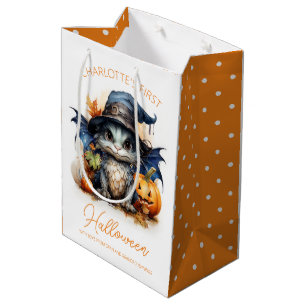 Watercolor Baby Dragon Customisable Halloween Medium Gift Bag