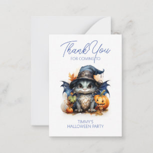 Watercolor Baby Dragon Halloween Party Favour Card