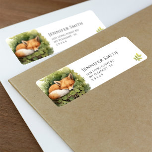 Watercolor Baby Fox Baby Shower Address Labels