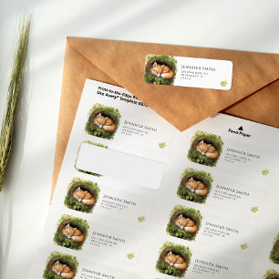 Watercolor Baby Fox Baby Shower Address Labels