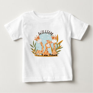 Watercolor Baby Giraffe, Safari Animals T-Shirt
