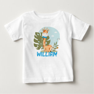 Watercolor Baby Giraffe, Safari Animals T-Shirt