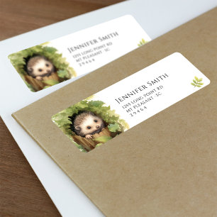 Watercolor Baby Hedgehog Baby Shower Address Label Return Address Label