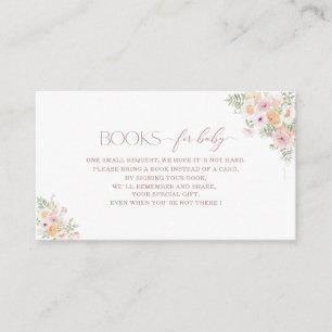 Watercolor Baby In Bloom Baby Shower Books for bab Enclosure Card