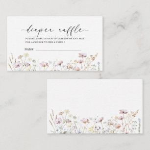 Watercolor Baby in Bloom baby shower diaper raffl Enclosure Card