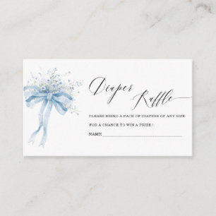 Watercolor Baby in Bloom baby shower diaper raffl Enclosure Card