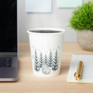 Watercolor Baby it is cold outside  baby shower Paper Cups
