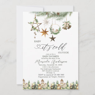 Watercolor Baby its cold outside Baby Shower Invi Invitation