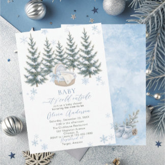  Watercolor Baby its cold outside Baby Shower Invitation