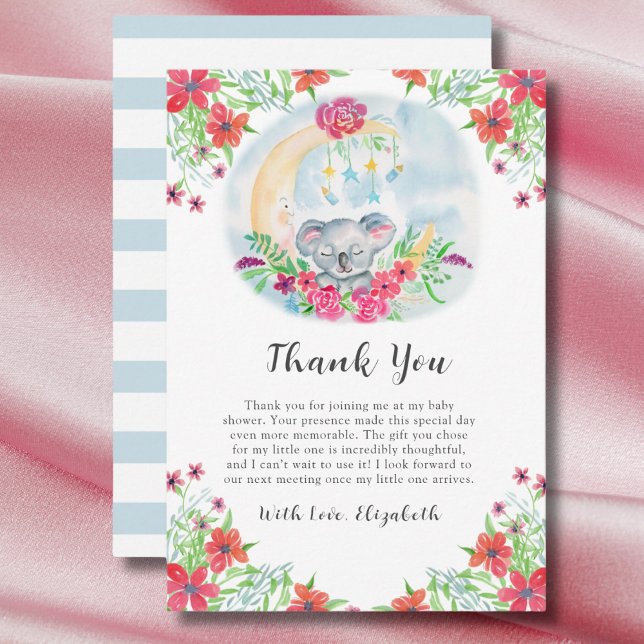 Watercolor Baby Koala With Moon Invitation (Creator Uploaded)