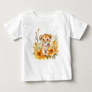 Watercolor Baby Lion Baby T-Shirt