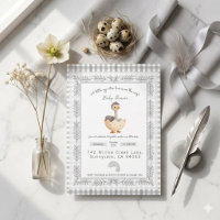 Watercolor Baby Ostrich Hatching Egg Baby Shower 