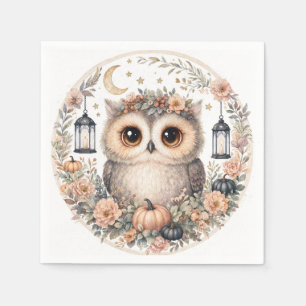 Watercolor Baby Owl Party Napkin