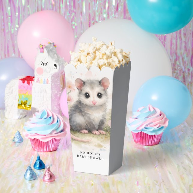 Watercolor Baby Possum Baby Shower  Favour Box (Party)