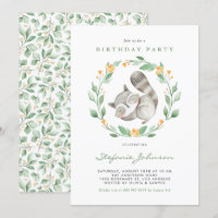 Watercolor Baby Racoon Wreath Kids Birthday