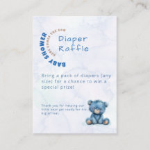 Watercolor baby shower boy Diaper Raffle
