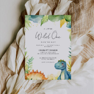 Watercolor Baby Shower Dinosaur Invitation