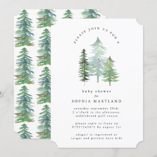 Watercolor baby shower invitation