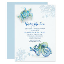 Watercolor Baby Shower Invitation Under The Sea