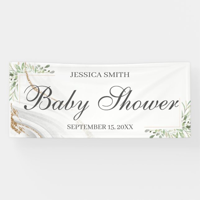 Watercolor Baby Shower Sign Banner (Horizontal)