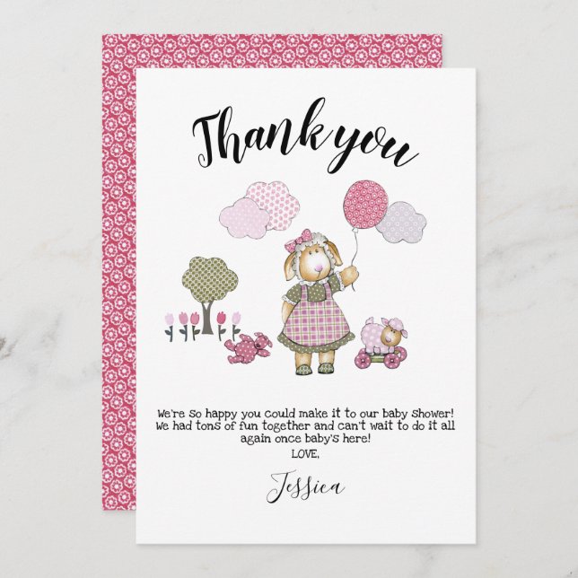 Watercolor Baby Shower Thank You Card (Front/Back)