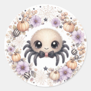 Watercolor Baby Spider Party Classic Round Sticker
