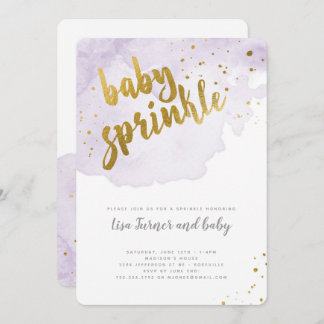 Watercolor Baby Sprinkle - Lavender Invitation