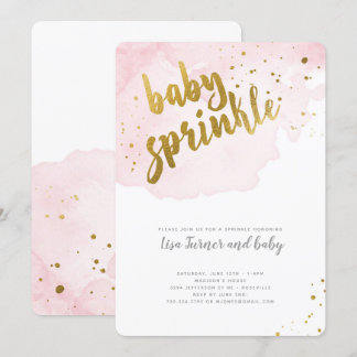 Watercolor Baby Sprinkle - Pink Invitation