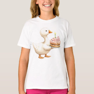 Watercolor Baby White Goose Birthday Party Cute T-Shirt